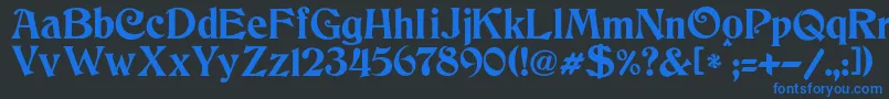 JmhCthulhumbus-Schriftart – Blaue Schriften auf schwarzem Hintergrund