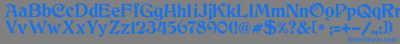 JmhCthulhumbus Font – Blue Fonts on Gray Background