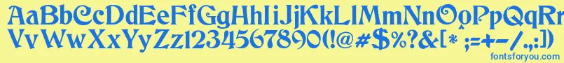 Шрифт JmhCthulhumbus – синие шрифты на жёлтом фоне