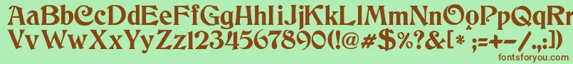 JmhCthulhumbus-fontti – ruskeat fontit vihreällä taustalla