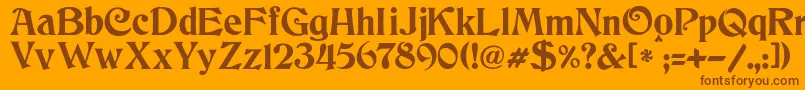 JmhCthulhumbus Font – Brown Fonts on Orange Background