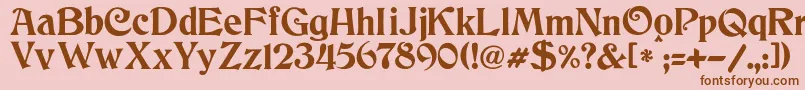 Fonte JmhCthulhumbus – fontes marrons em um fundo rosa