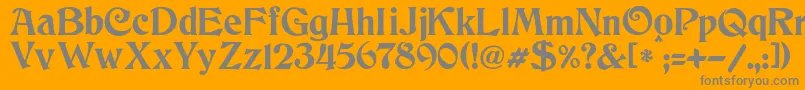 JmhCthulhumbus-Schriftart – Graue Schriften auf orangefarbenem Hintergrund