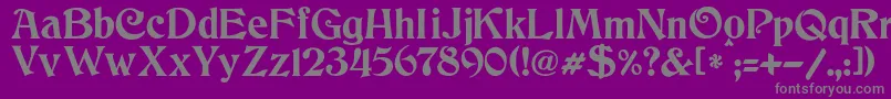 JmhCthulhumbus Font – Gray Fonts on Purple Background