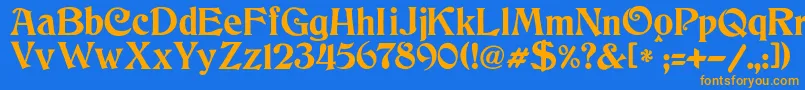 JmhCthulhumbus Font – Orange Fonts on Blue Background