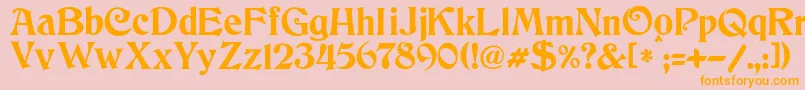 JmhCthulhumbus Font – Orange Fonts on Pink Background