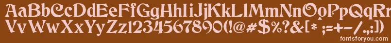 フォントJmhCthulhumbus – 茶色の背景にピンクのフォント