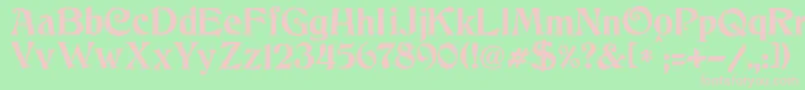 Czcionka JmhCthulhumbus – różowe czcionki na zielonym tle