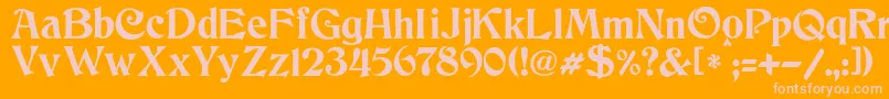 JmhCthulhumbus Font – Pink Fonts on Orange Background