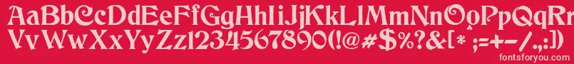 JmhCthulhumbus-Schriftart – Rosa Schriften auf rotem Hintergrund