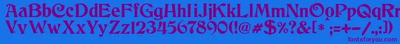フォントJmhCthulhumbus – 紫色のフォント、青い背景