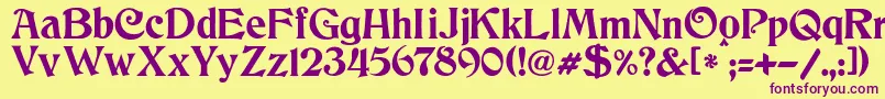 JmhCthulhumbus Font – Purple Fonts on Yellow Background