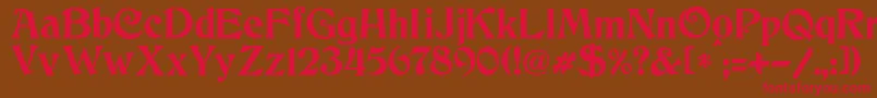 JmhCthulhumbus-fontti – punaiset fontit ruskealla taustalla