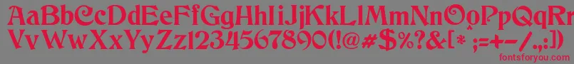 Шрифт JmhCthulhumbus – красные шрифты на сером фоне
