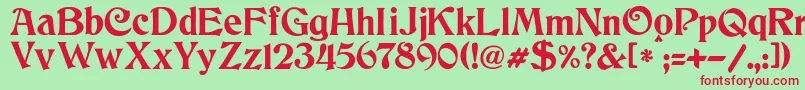 Шрифт JmhCthulhumbus – красные шрифты на зелёном фоне