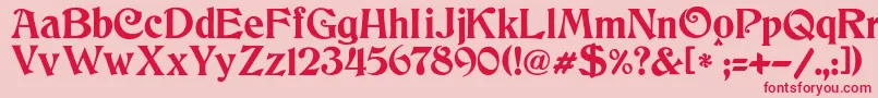 JmhCthulhumbus-Schriftart – Rote Schriften auf rosa Hintergrund