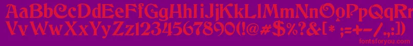 Czcionka JmhCthulhumbus – czerwone czcionki na fioletowym tle