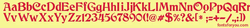 JmhCthulhumbus-Schriftart – Rote Schriften auf gelbem Hintergrund