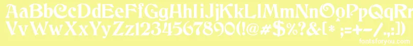 Czcionka JmhCthulhumbus – białe czcionki na żółtym tle