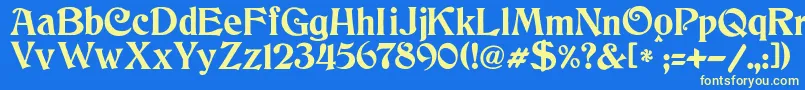 JmhCthulhumbus-fontti – keltaiset fontit sinisellä taustalla