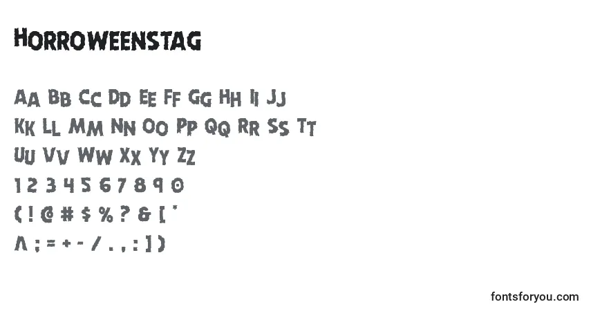 Шрифт Horroweenstag – алфавит, цифры, специальные символы