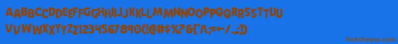 Horroweenstag Font – Brown Fonts on Blue Background