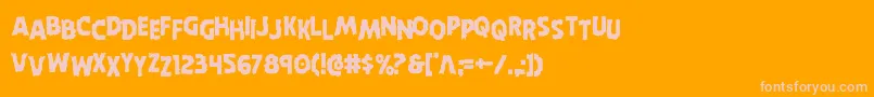 Horroweenstag Font – Pink Fonts on Orange Background