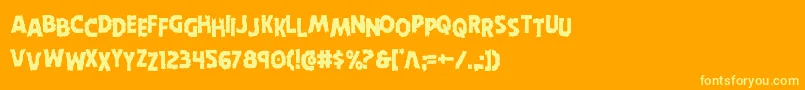 Horroweenstag Font – Yellow Fonts on Orange Background