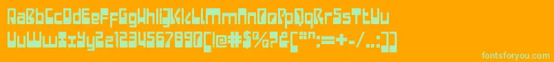 LaserdiscoPlain Font – Green Fonts on Orange Background