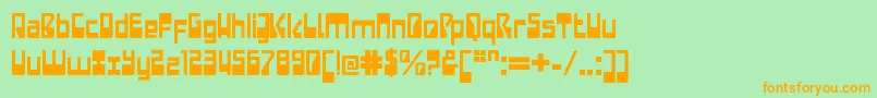 LaserdiscoPlain Font – Orange Fonts on Green Background