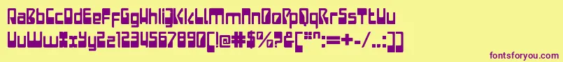 LaserdiscoPlain Font – Purple Fonts on Yellow Background