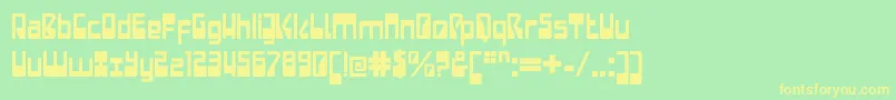 LaserdiscoPlain Font – Yellow Fonts on Green Background