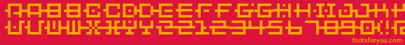 Bmchain Font – Orange Fonts on Red Background