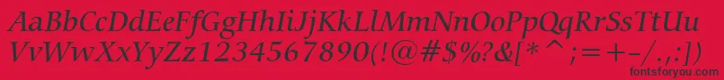 CarminaMediumItalicBt Font – Black Fonts on Red Background