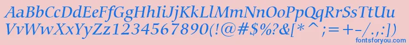 CarminaMediumItalicBt Font – Blue Fonts on Pink Background