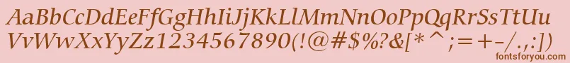 CarminaMediumItalicBt Font – Brown Fonts on Pink Background