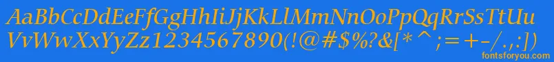 CarminaMediumItalicBt Font – Orange Fonts on Blue Background