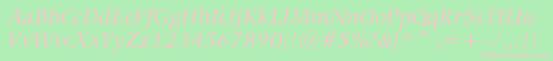 CarminaMediumItalicBt Font – Pink Fonts on Green Background