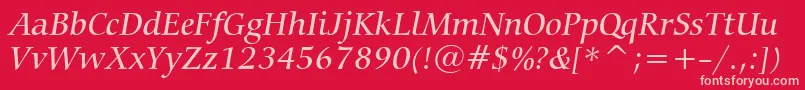 CarminaMediumItalicBt Font – Pink Fonts on Red Background