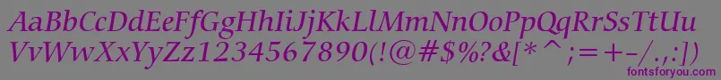 CarminaMediumItalicBt Font – Purple Fonts on Gray Background