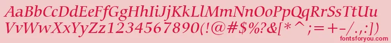 CarminaMediumItalicBt Font – Red Fonts on Pink Background