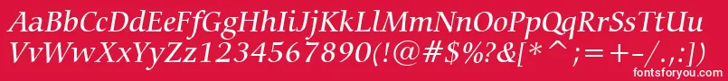 CarminaMediumItalicBt Font – White Fonts on Red Background