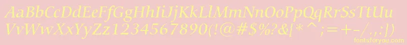 CarminaMediumItalicBt Font – Yellow Fonts on Pink Background