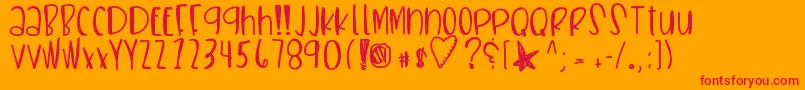 Sneakerhead-Schriftart – Rote Schriften auf orangefarbenem Hintergrund