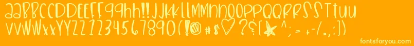 Sneakerhead-Schriftart – Gelbe Schriften auf orangefarbenem Hintergrund