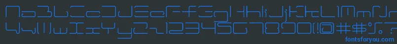 Fonte Ltr04 – fontes azuis em um fundo preto