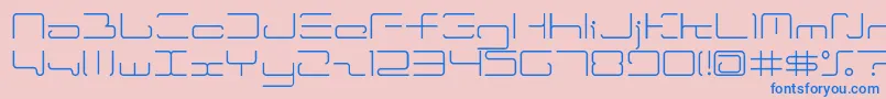 Ltr04-fontti – siniset fontit vaaleanpunaisella taustalla