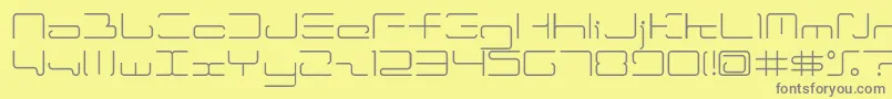 フォントLtr04 – 黄色の背景に灰色の文字