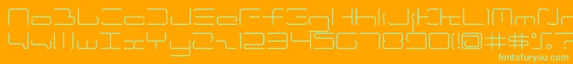 フォントLtr04 – オレンジの背景に緑のフォント