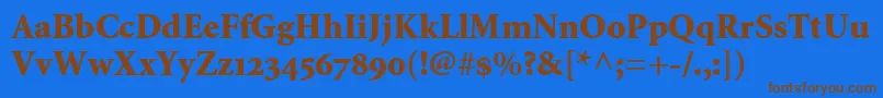 Шрифт MinionBlackOldstyleFigures – коричневые шрифты на синем фоне